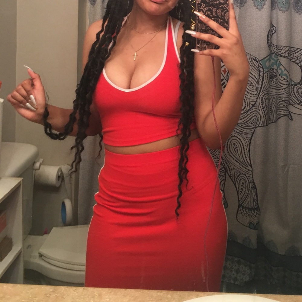 Forever 21 Midi Skirt / Crop Top Set